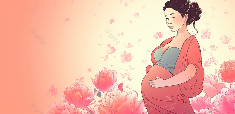 怀孕妈妈温馨母亲节画面,插画/手绘图,插画/手绘图库,插画/手绘图下载,插画/手绘